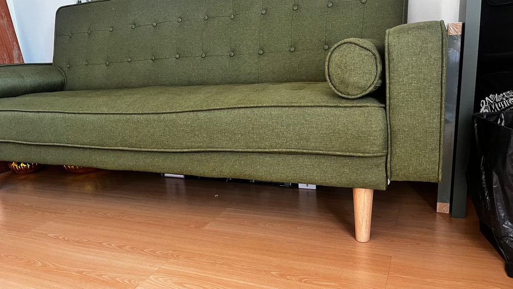 Sofá cama verde como novo