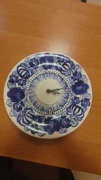 Zegar ceramika talerz bolesławiec