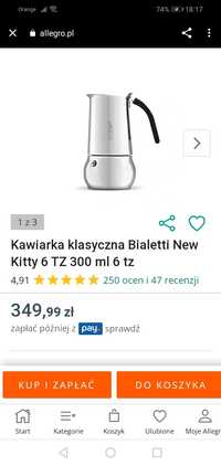 Kawiarka klasyczna Bialetti New Kitty 6 TZ 300 ml 6 Tz