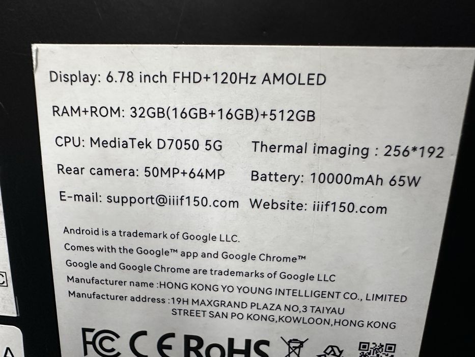 *** Sklep Tel4u - telefon Raptor MF150 5g 16+16GB/512gb