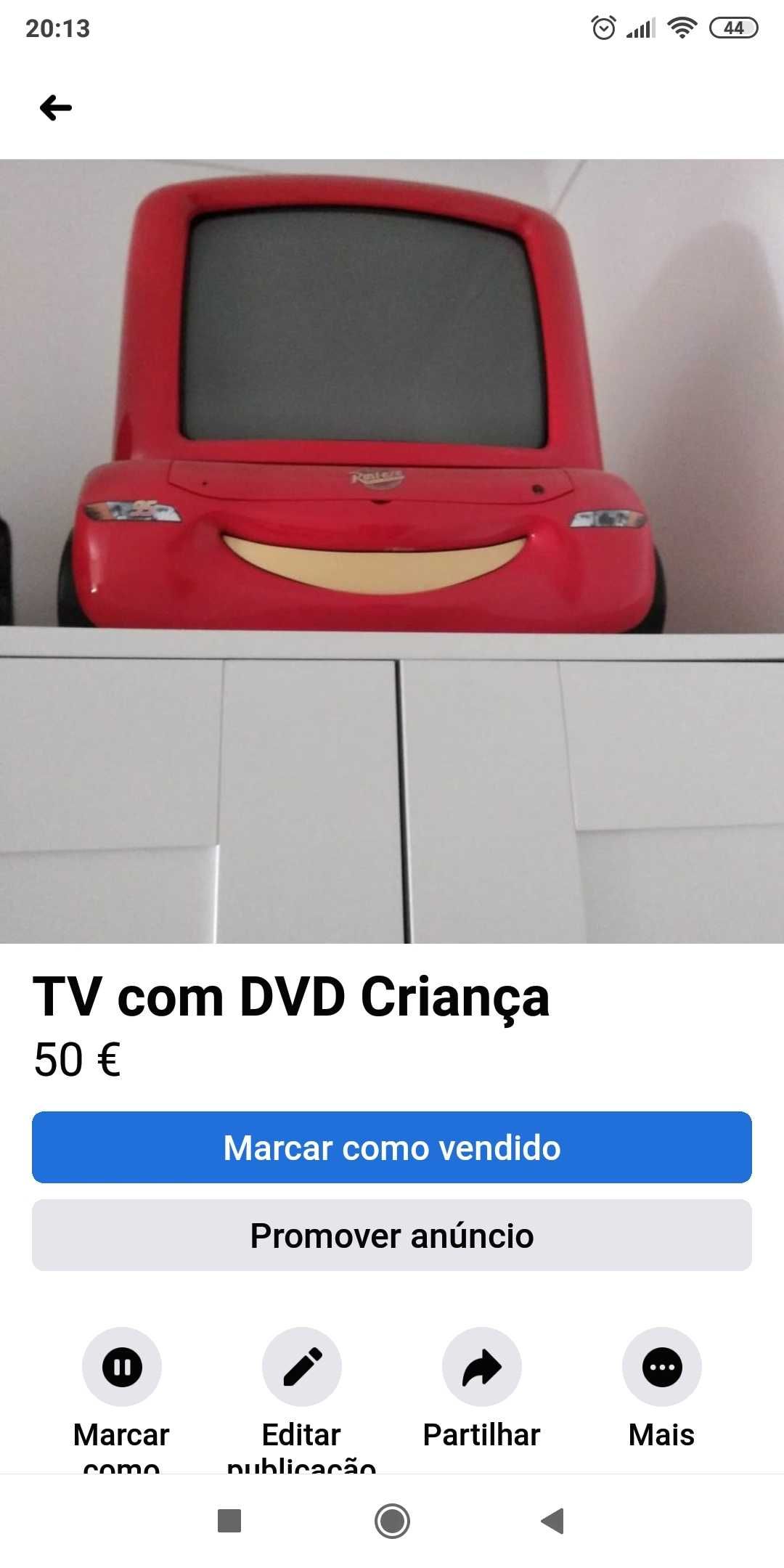 TV com DVD de criança