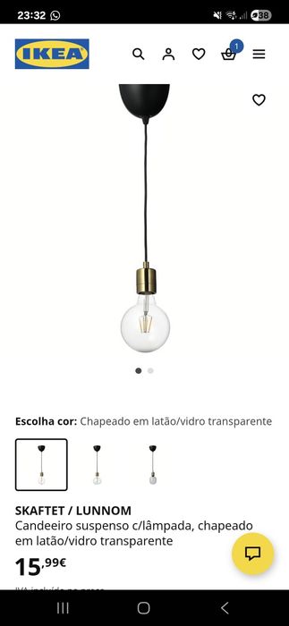 2 Candeeiros suspenso c/lâmpada