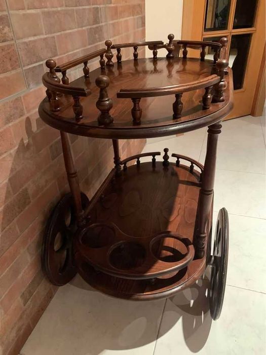 Carrinho de Bebidas Bar Vintage Madeira