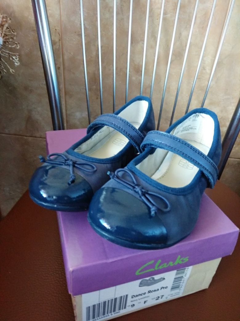 РАСПРОДАЖА. Балетки Туфли для девочки Clarks кожа р. 27, 16 см