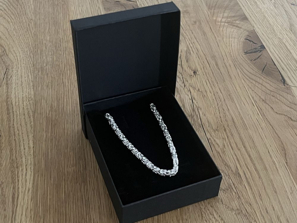 Srebrny męski łańcuszek splot królewski 55 cm 47 g