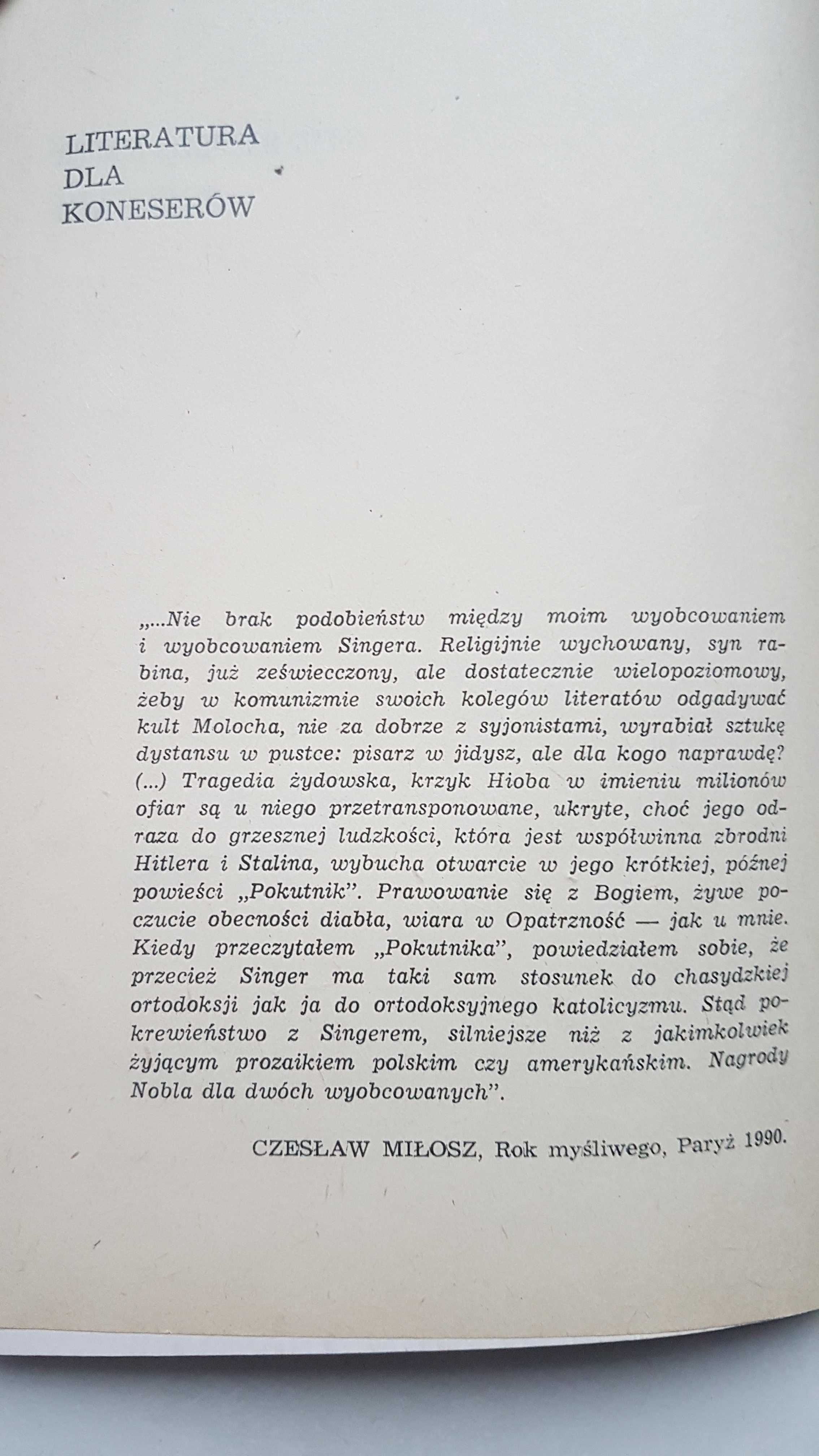 Isaac Bashevis Singer "Pokutnik"