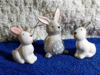 Figurka  królik zajączek królicze / zestaw - 3 sztuki k