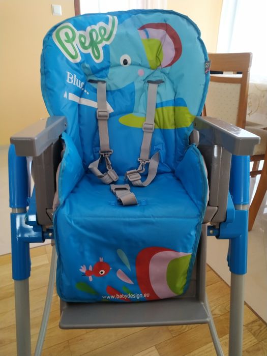 Krzesełko ze stoliczkiem do karmienia Baby design super stan