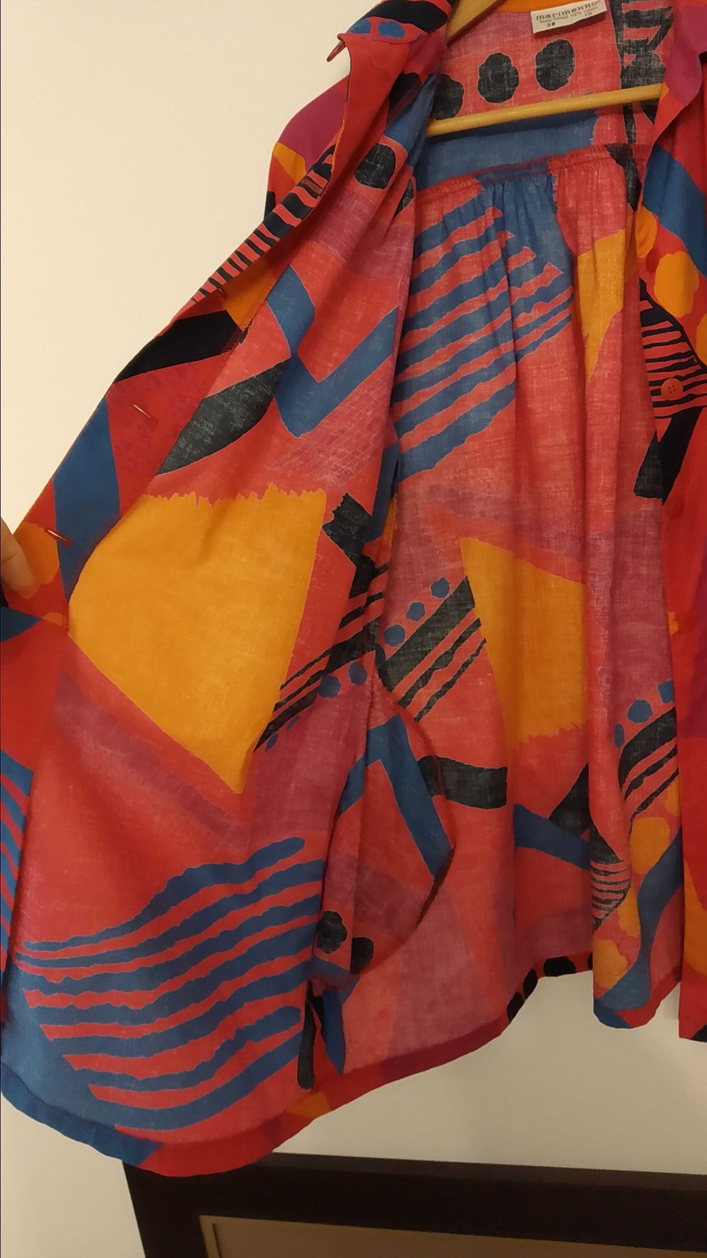 Sukienka T-shirt, geometryczne wzory, lata 60-80