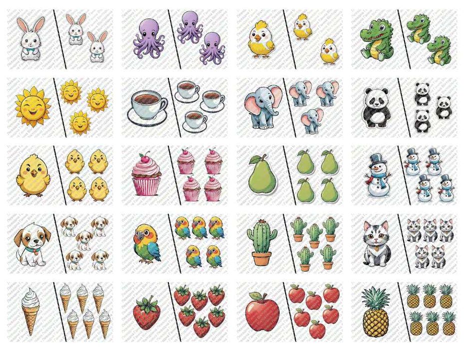 Картки для математики "Один/Багато" 32 шт. (ЕЛЕКТРОННІ) розвиткові