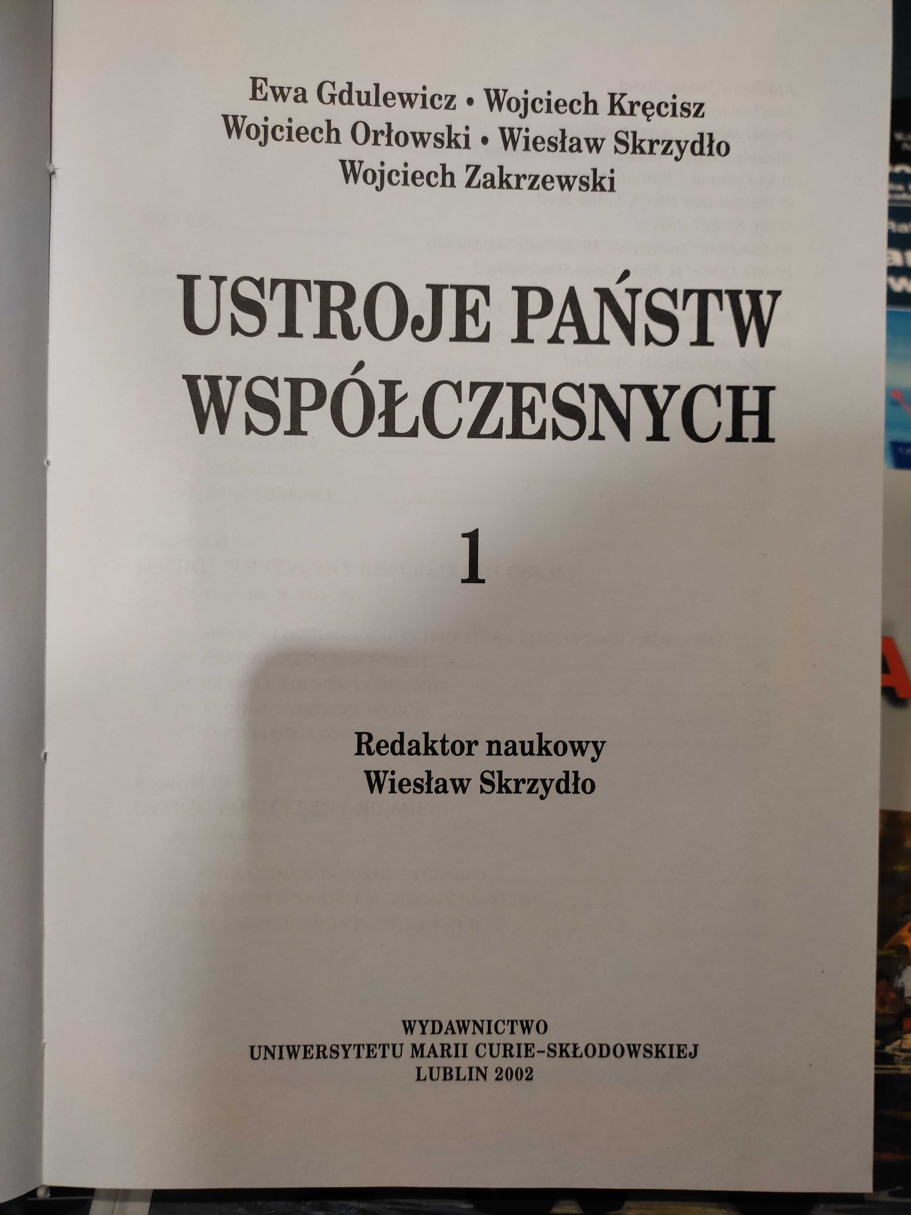 Ustroje Państw Współczesnych t.1 2002 Gdulewicz Kręcisz Skrzydło