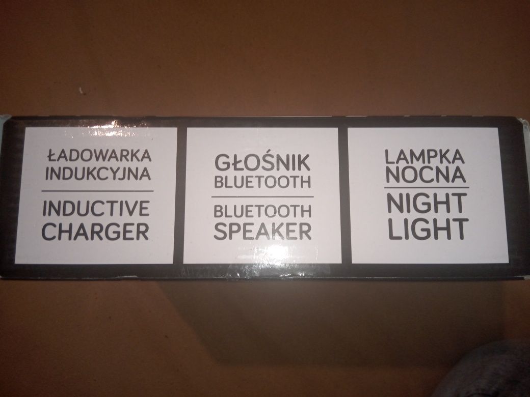 Ładowarka indukcyjna, głośnik bluetooth,lampka nocna, 3 w 1