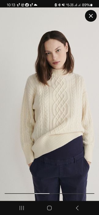 Granatowe spodnie ciążowe chino Reserved!