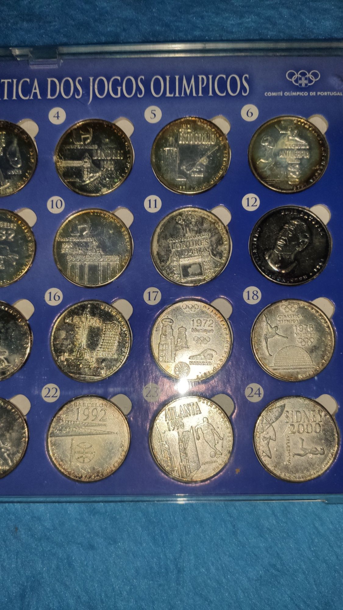 Moedas banhadas em prata da História Numismática dos Jogos Olímpicos