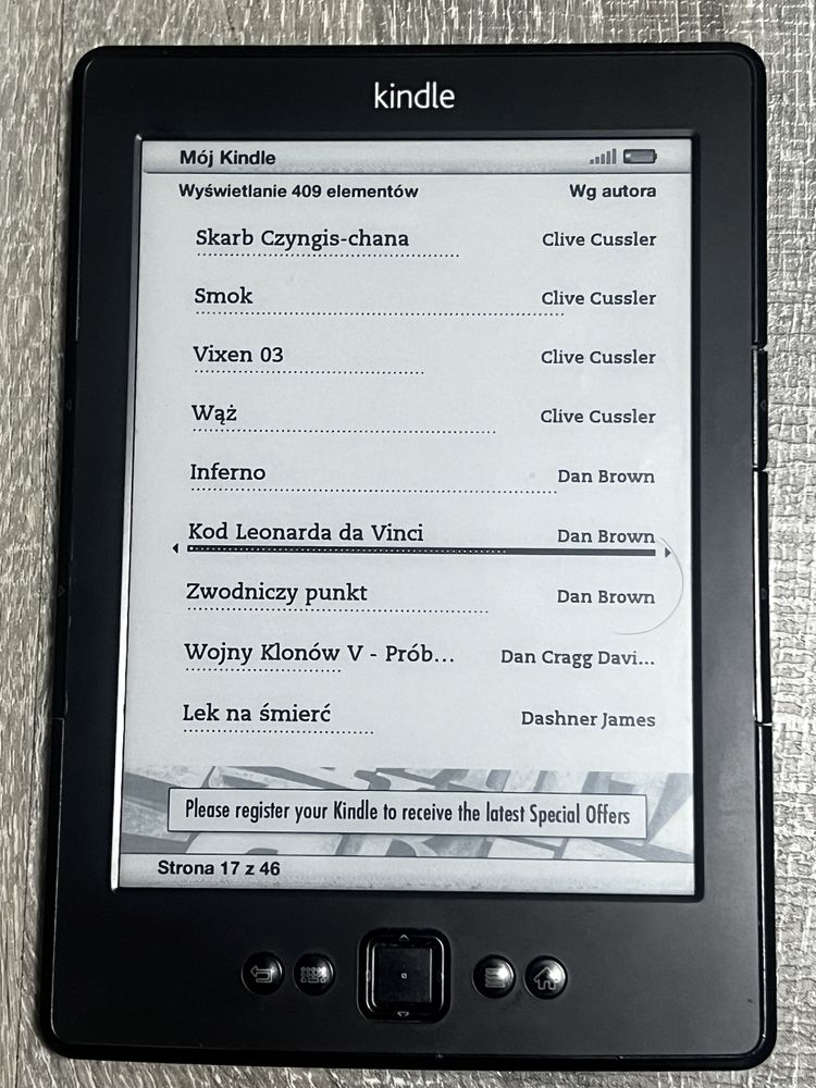 Czytnik książek Amazon Kindle 5 z POLSKIM MENU + ebooki GRATIS