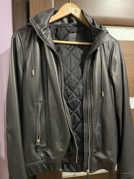 Шкіряна курта Massimo Dutti жіноча