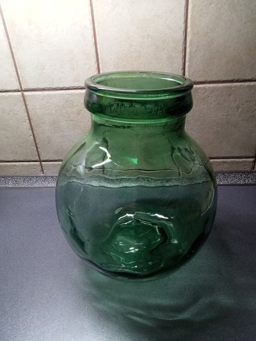 VIRESA stara butla szklana z szerokim otworem