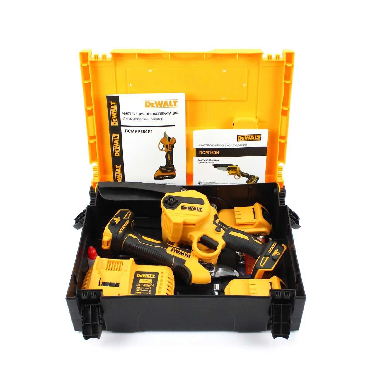 Набір АКБ інстурментів DeWalt 24V (Секатор DCMPP550P1 + пила DCM160N)