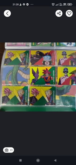 Dwie karty dragon ball panini goku trunks tien tao pie