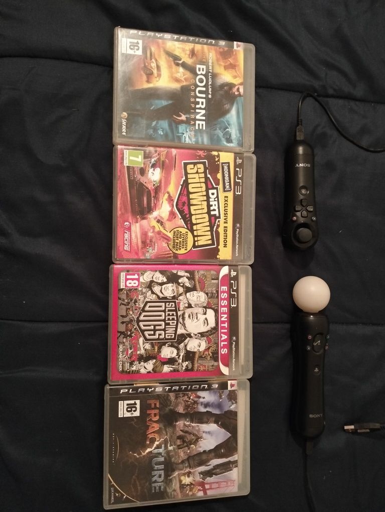 Ps3 slim com caixa + 28 jogos+ motion controller + navigation