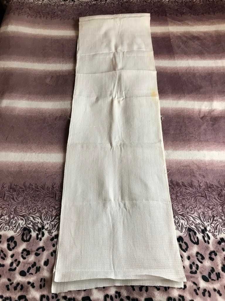 Вафельный белый отрез 100% хлопок ткань советская на полотенца СССР