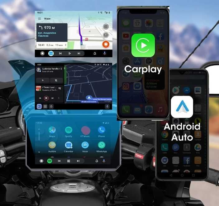 Ecrã Carplay / Android Auto para Motos