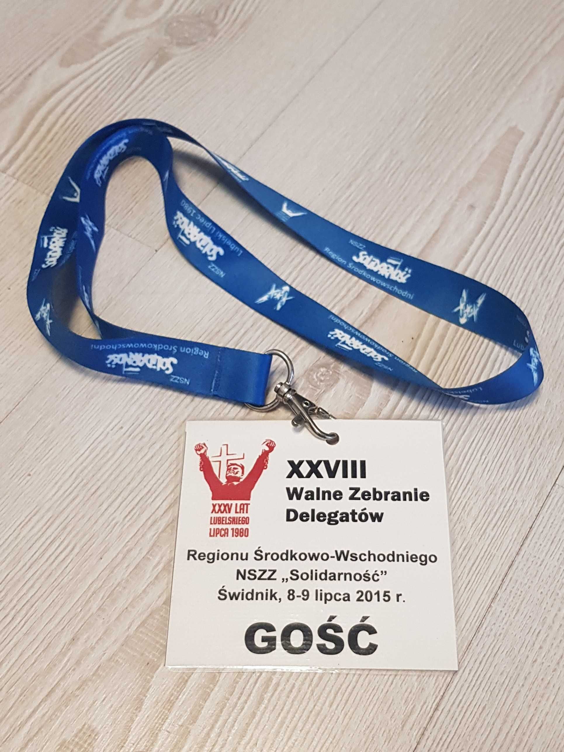 smycz na klucze plakietka identyfikator solidarność nr 5