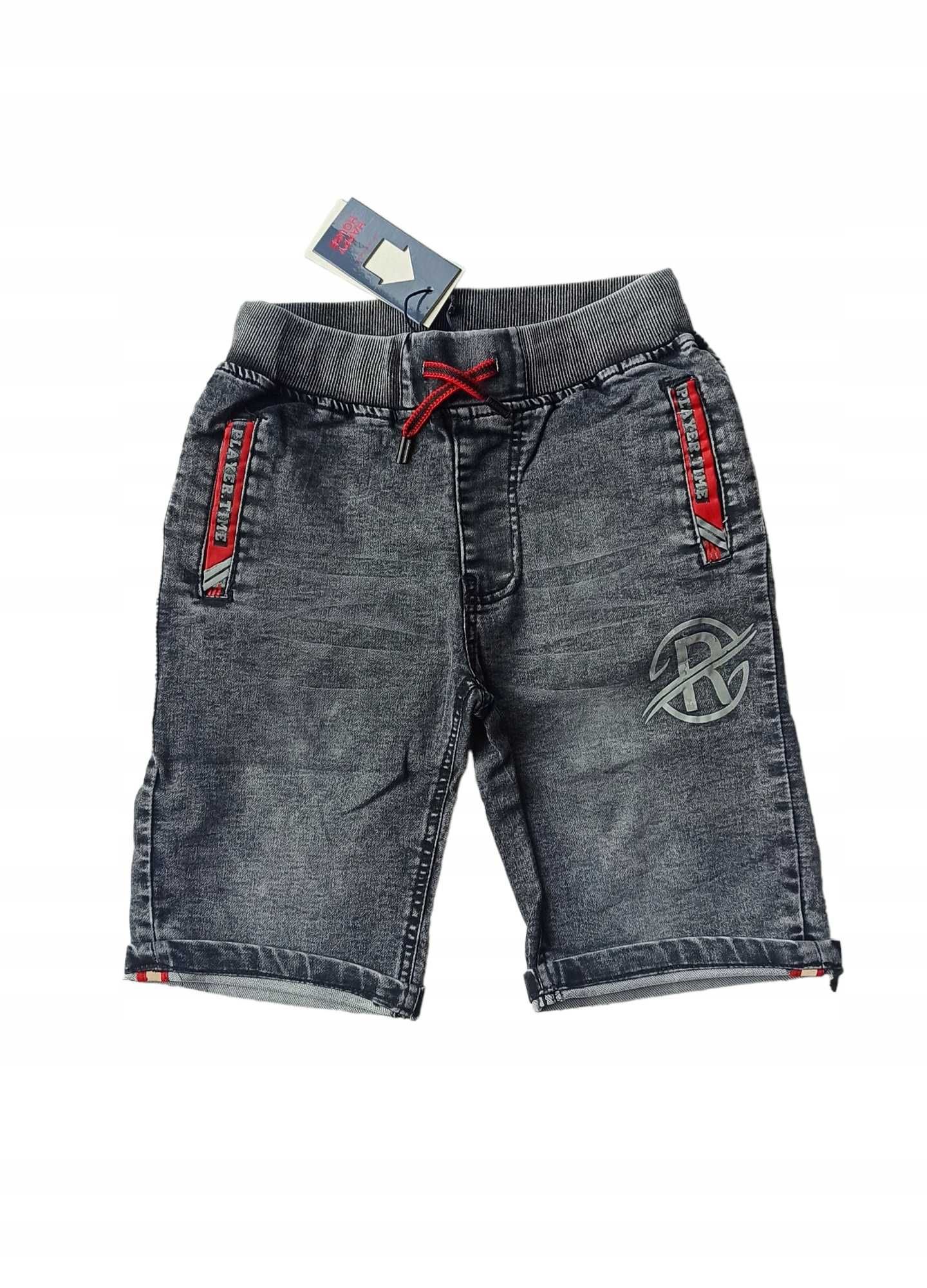 Krótkie spodenki szorty jeansowe dla chłopca nowy 146-152