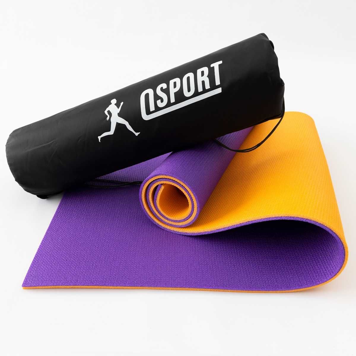 Коврик для йоги, фитнеса и спорта OSPORT Спорт 8мм + чехол (n-0008)
