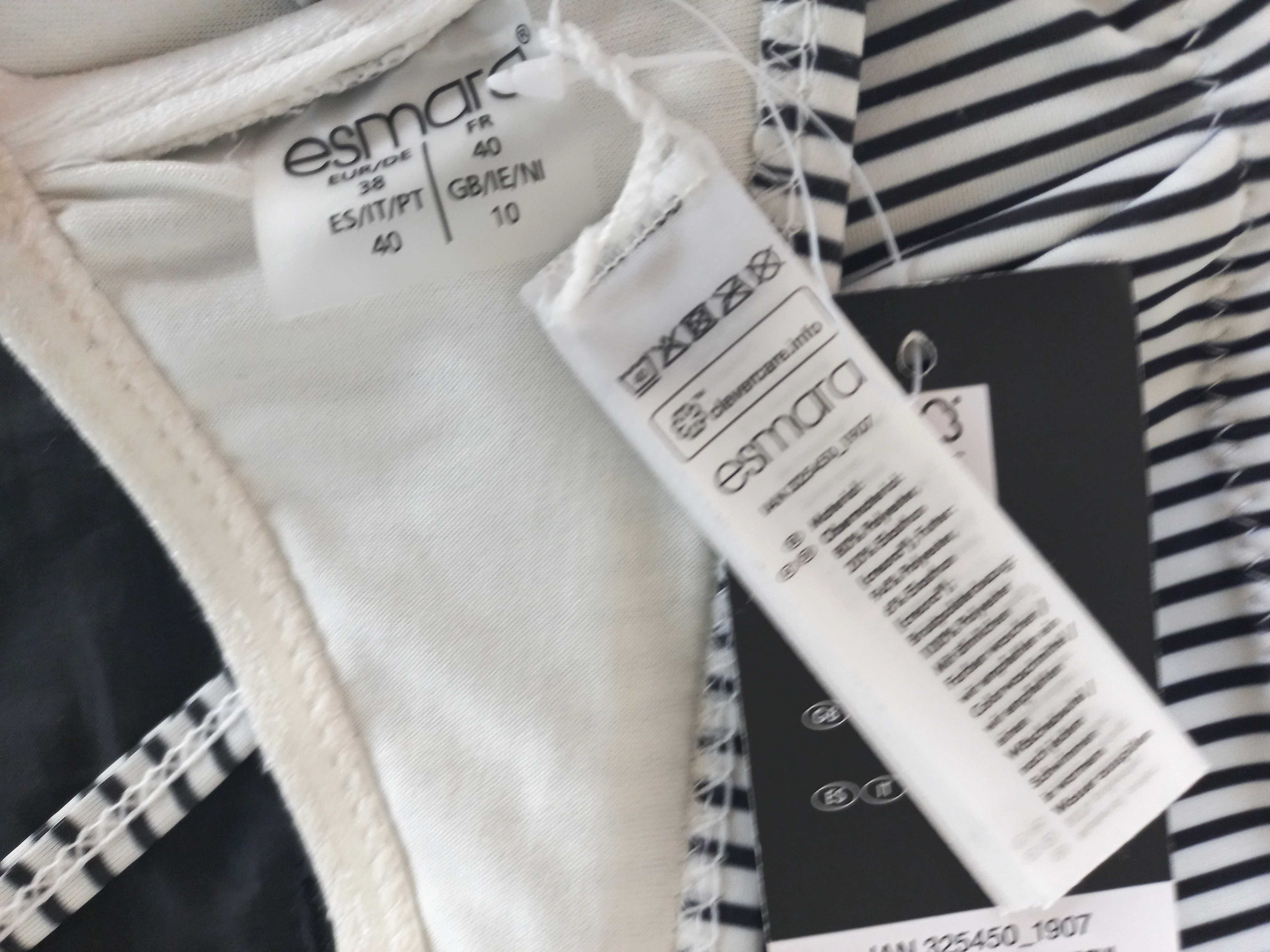 Strój kąpielowy GÓRA Biustonosz PASKI r. 38 75B Esmara NOWE