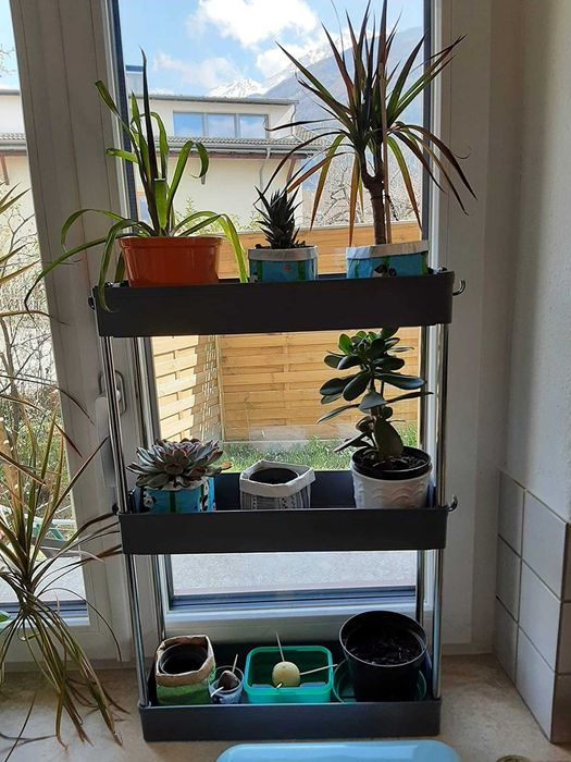 Wózek na kółkach 3 półki do kuchni łazienki szary NOWY