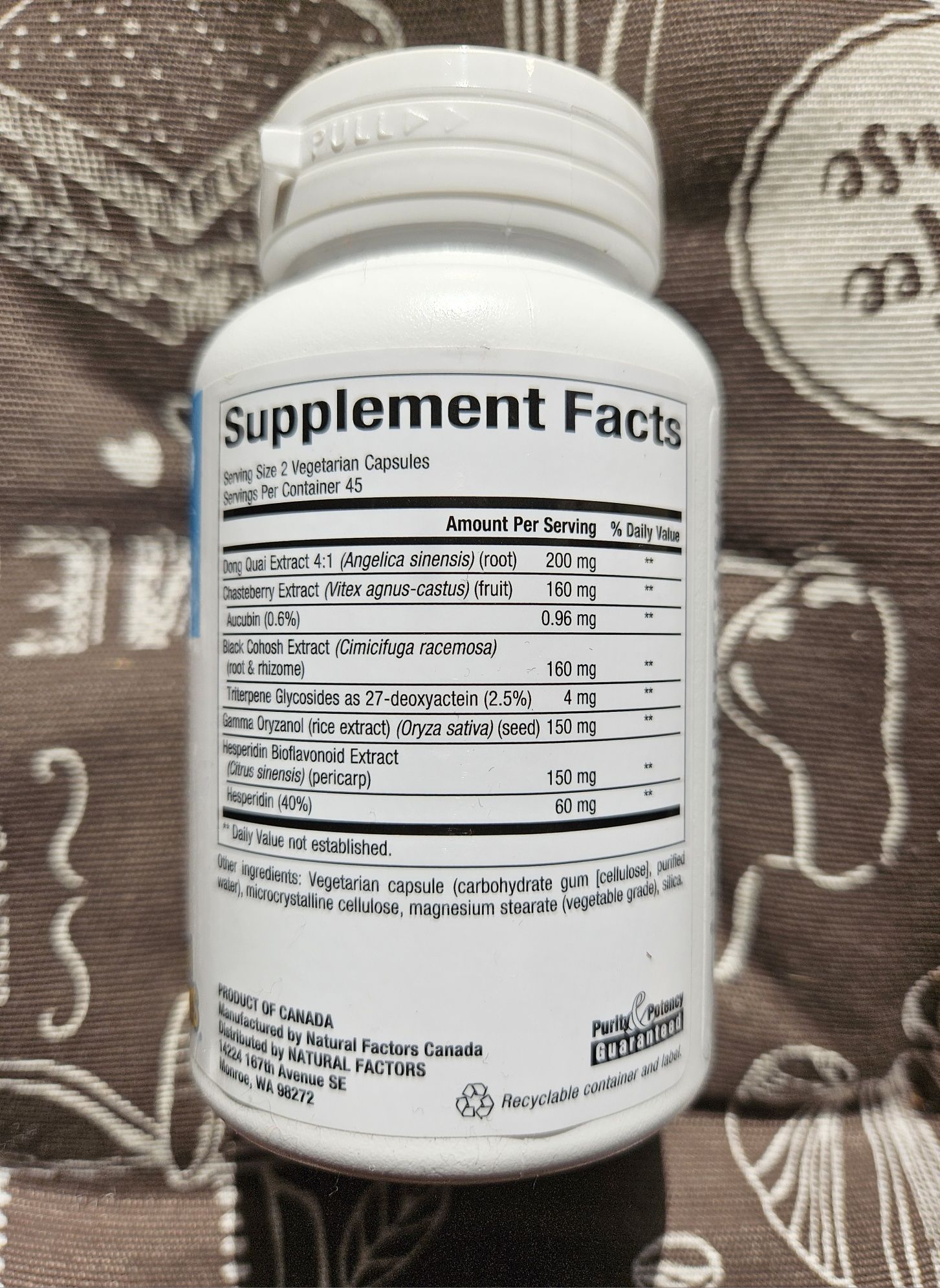 Natural factors MenoSense вітаміни під час менопаузи для жінок 90 180