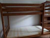 Łóżko piętrowe z materacem 200 cm x 90 cm