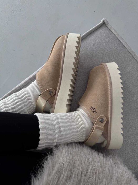 Угги Ugg Lanah Clog Platform Beige / Sand / Уггі Ланах Клог бежеві