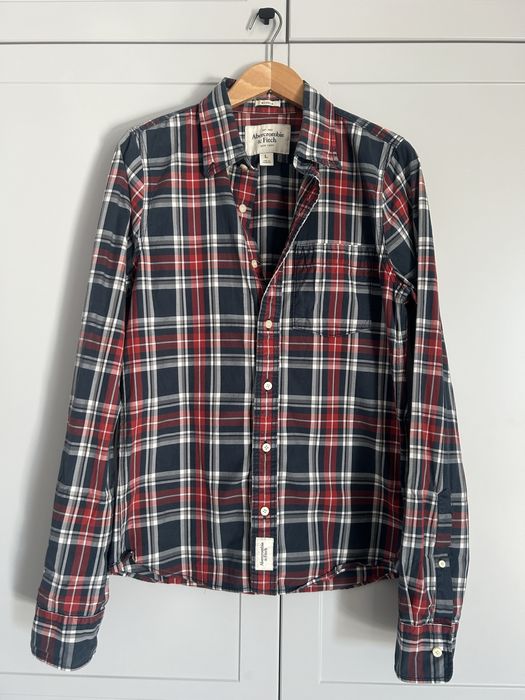Koszula męska Abercrombie & Fitch w kratę taliowana slim fit