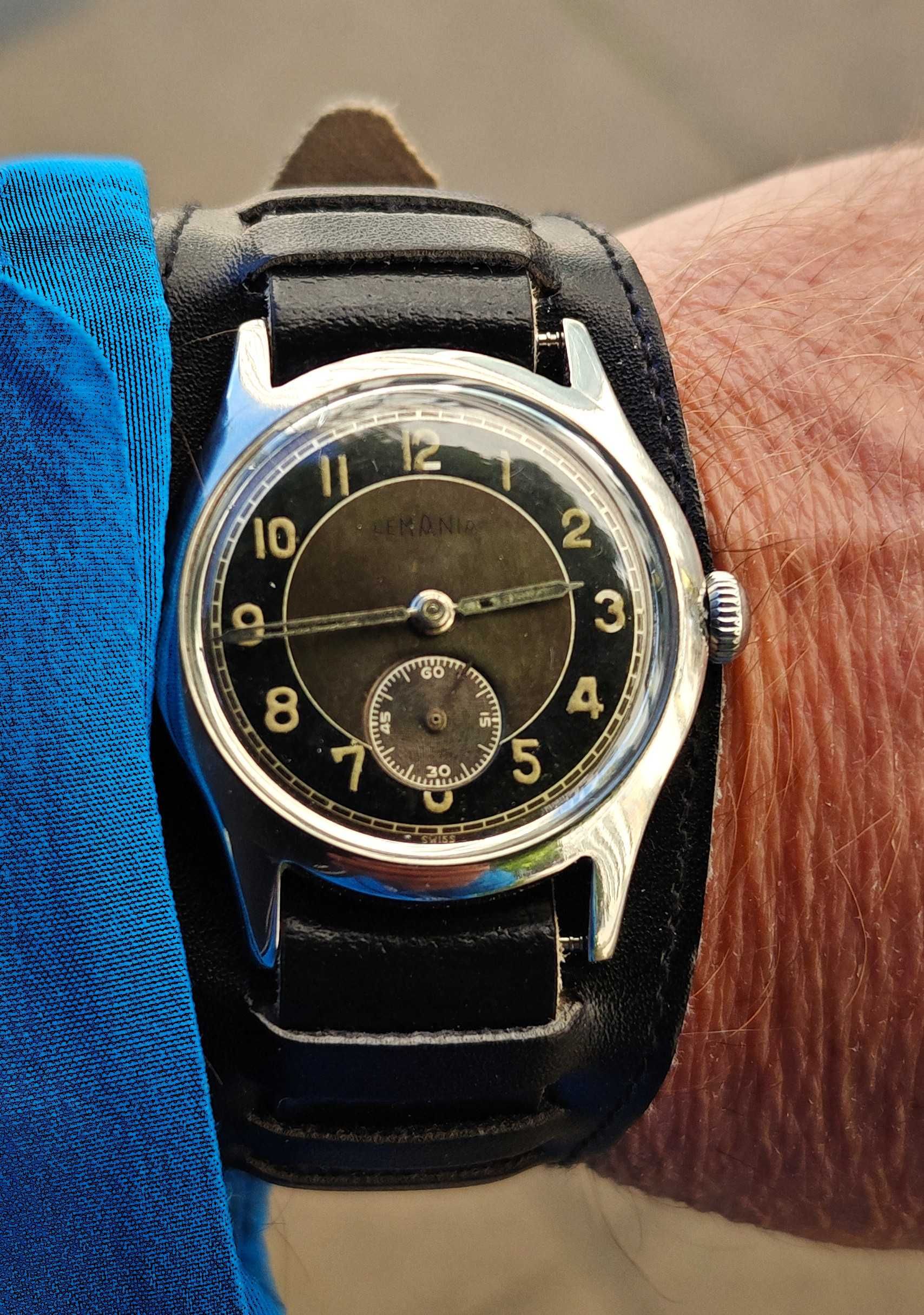 Stary Militarny Zegarek Lemania 239A Bullseye Iwc  50-te Lata Unikat
