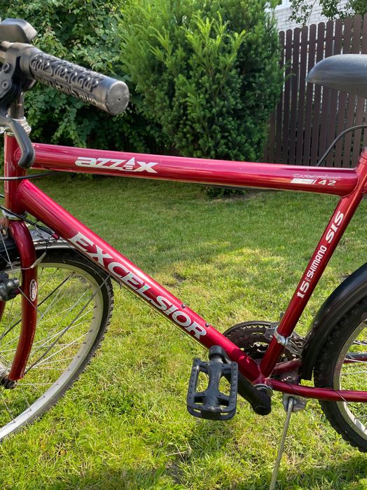 rower azzax excelsior czerwony, 15 shimano, carboferric 38 / 42
