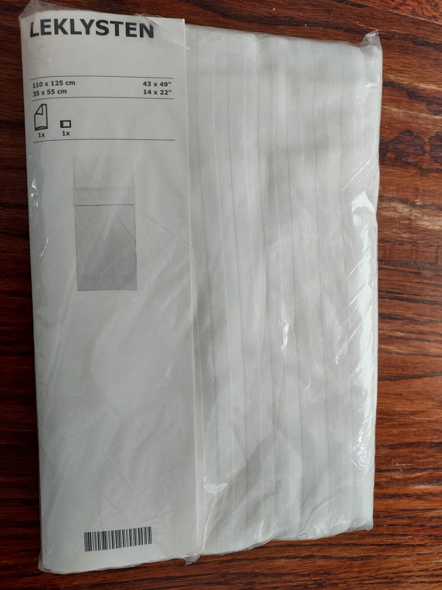 Komplet pościeli poszewki Pościel IKEA biała nowa pojedyncza 110x125