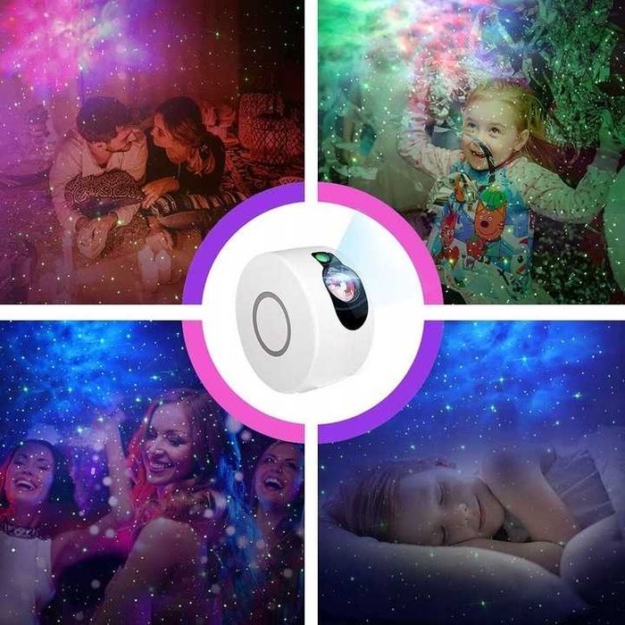 PROJEKTOR GWIAZD Lampka Nocna Rzutnik Dla Dzieci Led Laserowy Biały