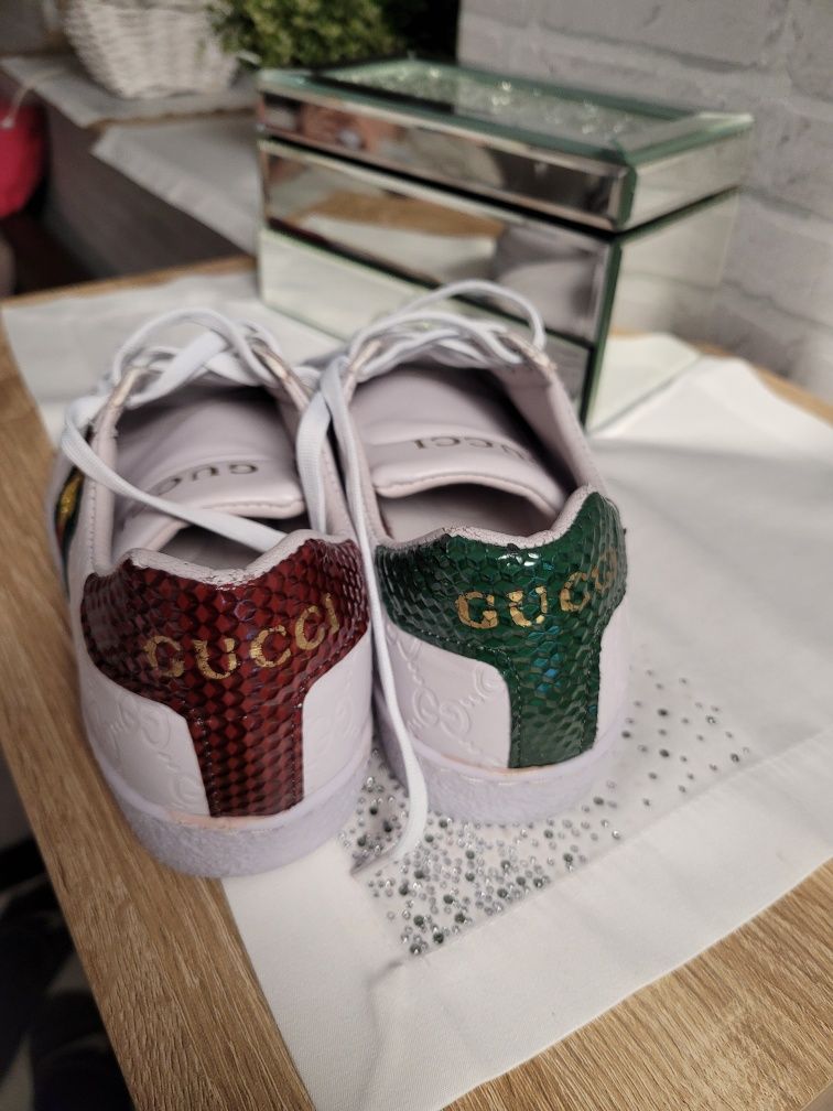 Sneakersy gucci ace 37 biale uzywane premium