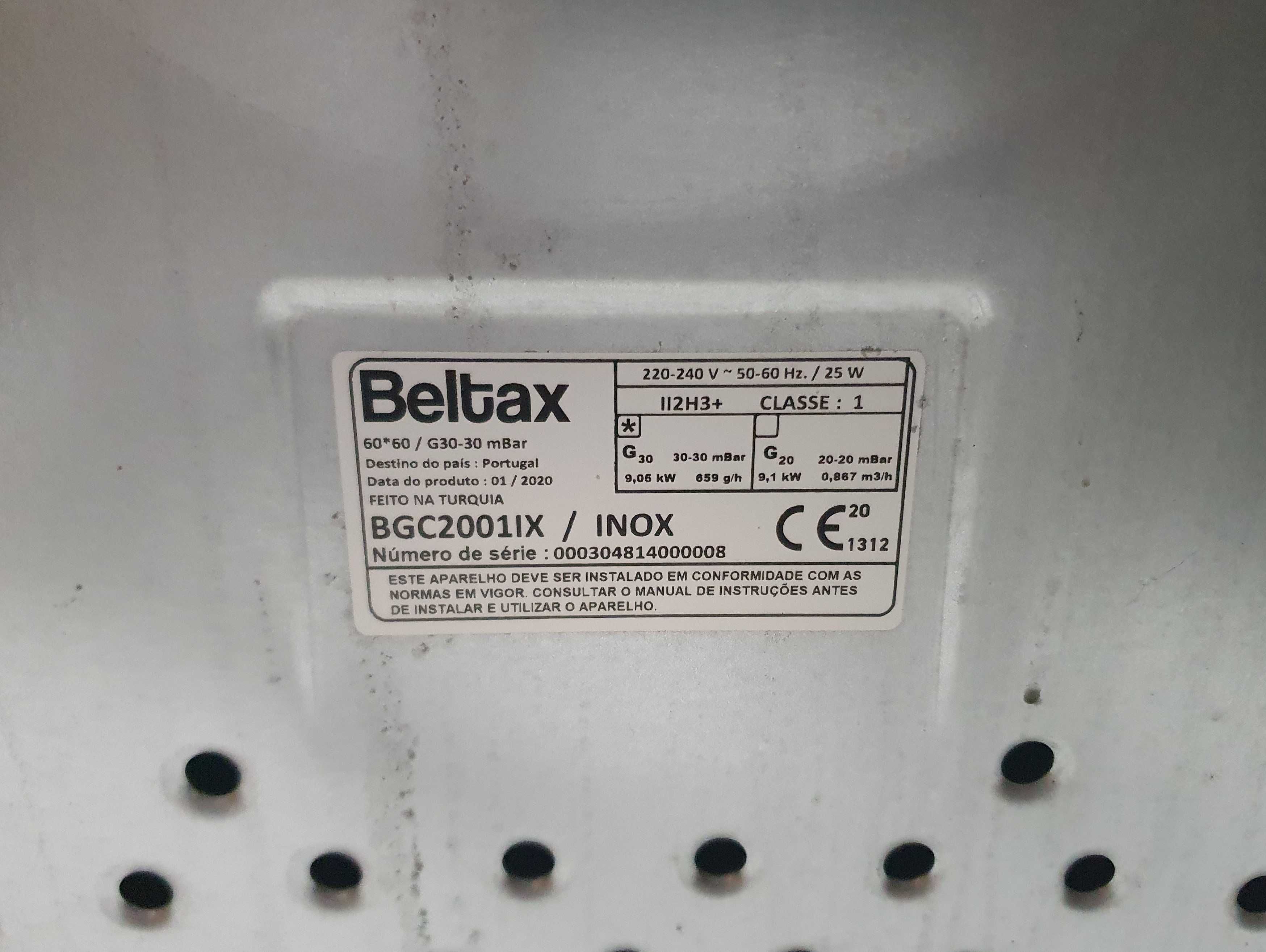 Fogão inox  BELTAX BGC-2001IX - Gás de bilha - Bom estado - PVP 330eur