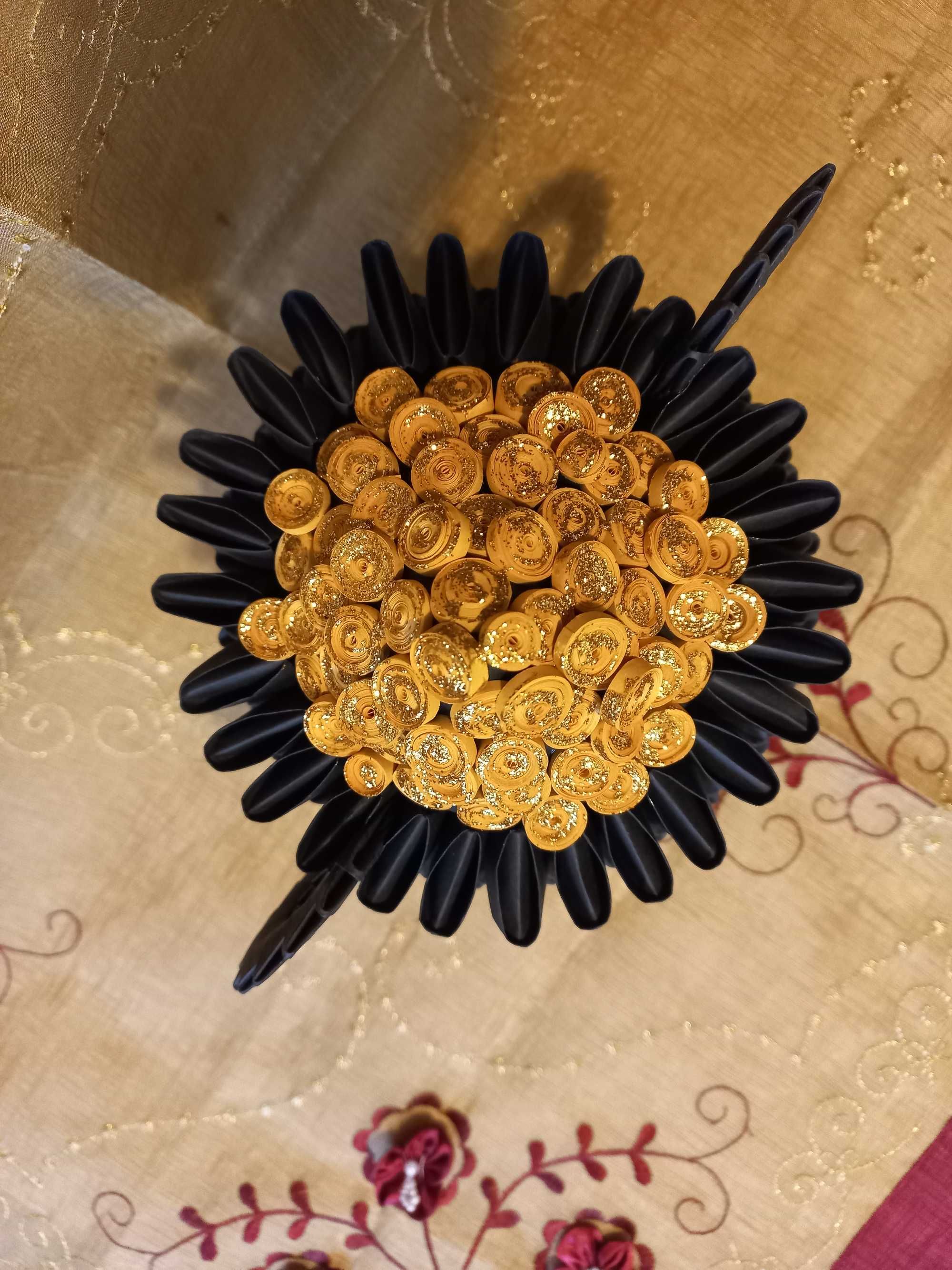 Duży Kociołek Garnek ze Złotem! Prezent na Ślub! rękodzieło origami