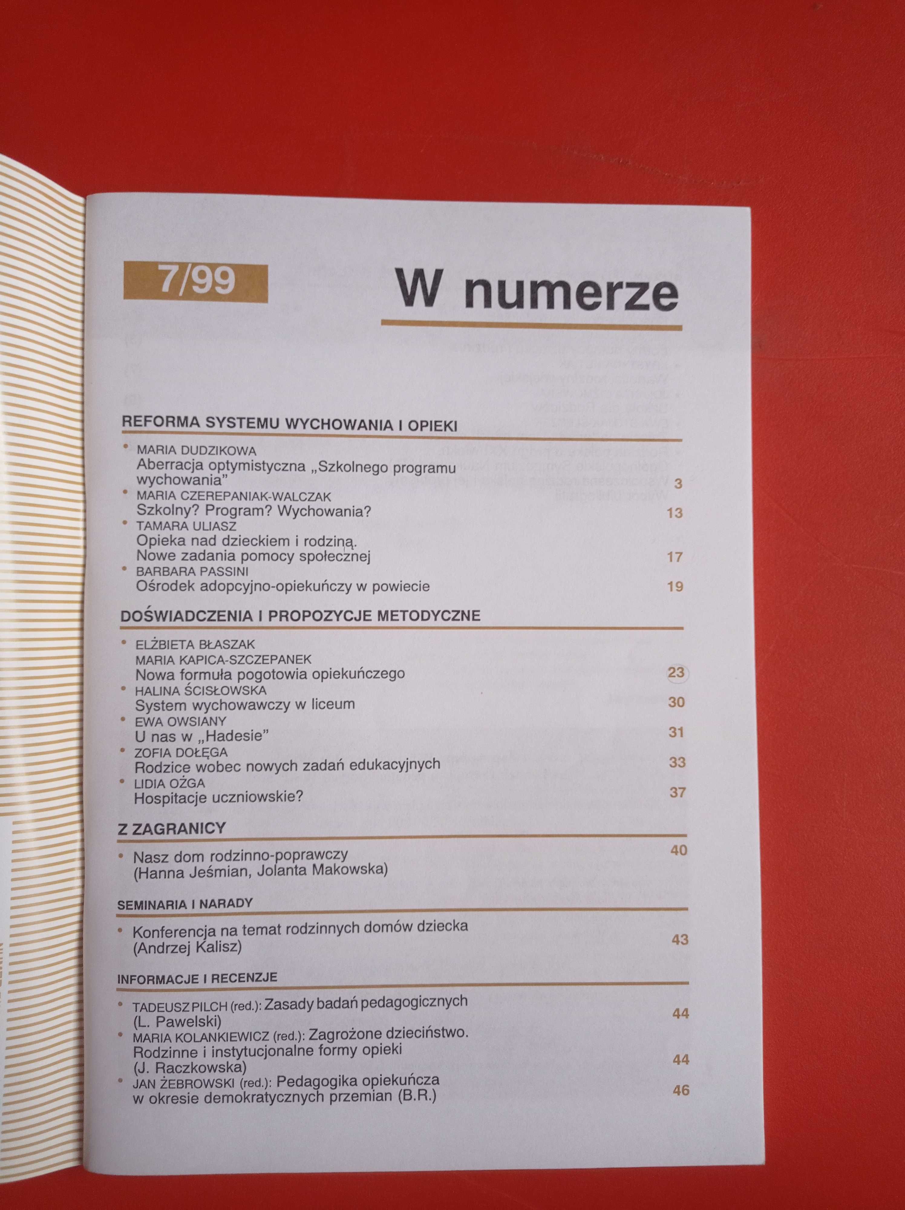 Problemy opiekuńczo-wychowawcze, nr 7/1999, wrzesień 1999