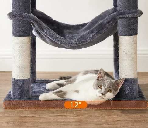 Nowy, Stabilny Drapak dla kota ciemnoszary 143 cm + zabawka GRATIS