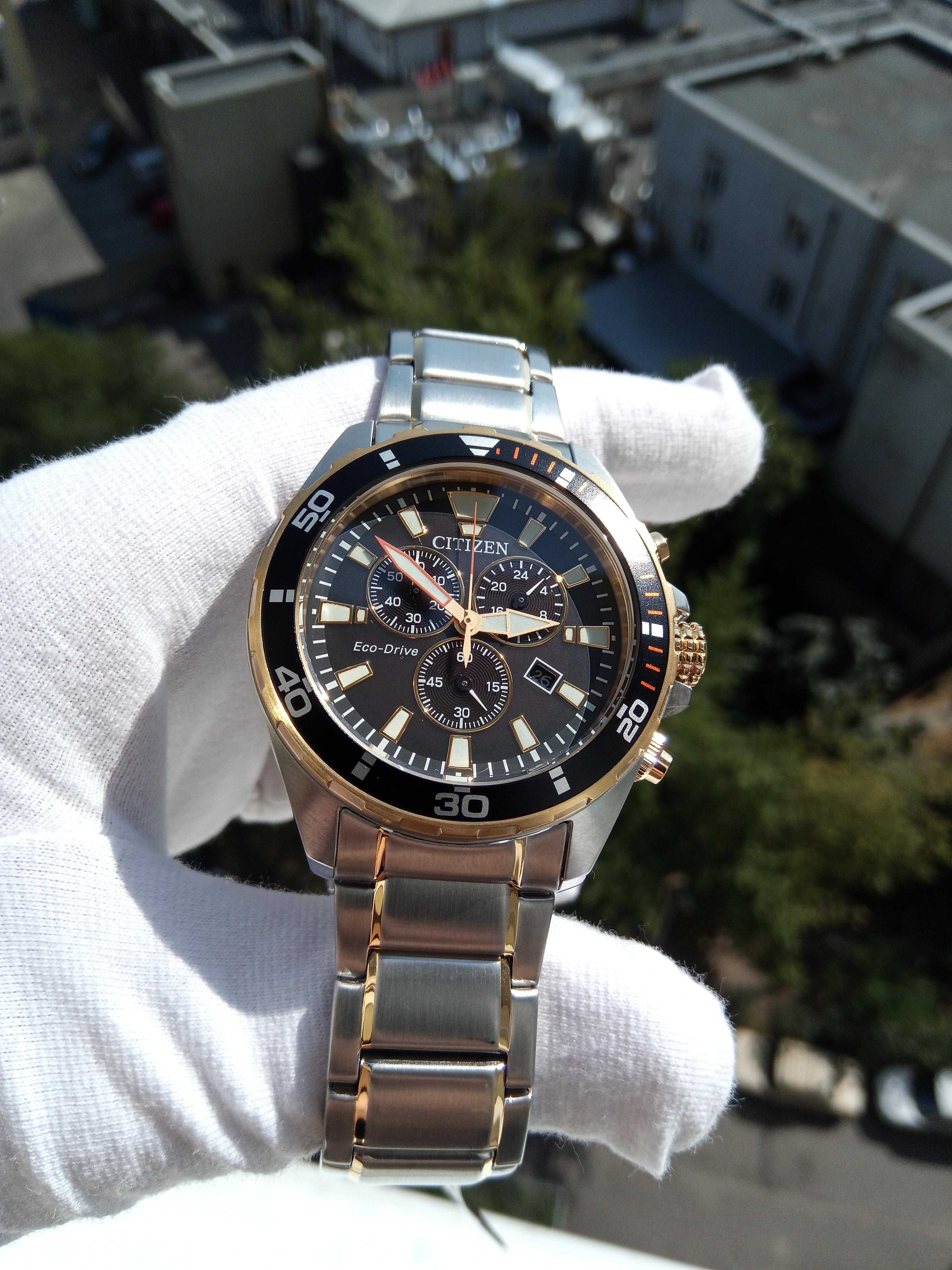 Японские часы Citizen Eco-Drive AT2434-54E солнечная батарея хронограф