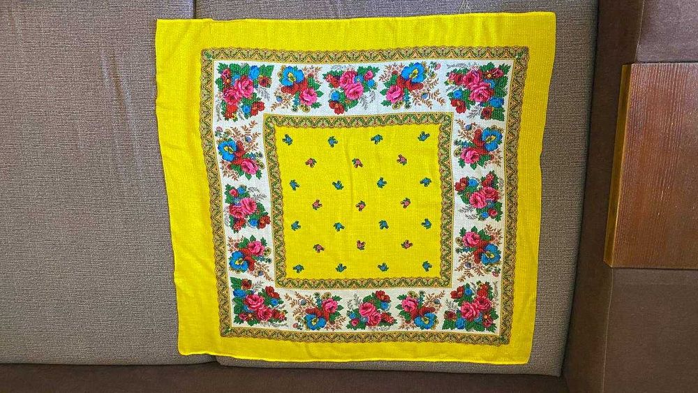 Разные платки, фиолетовый, желтый, синий, разноцветный набор платков