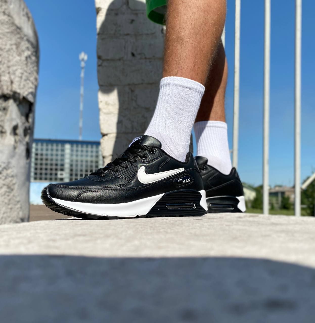 Чоловічі кросівки Nike air max 90 black white Найк аир Макс черные 46