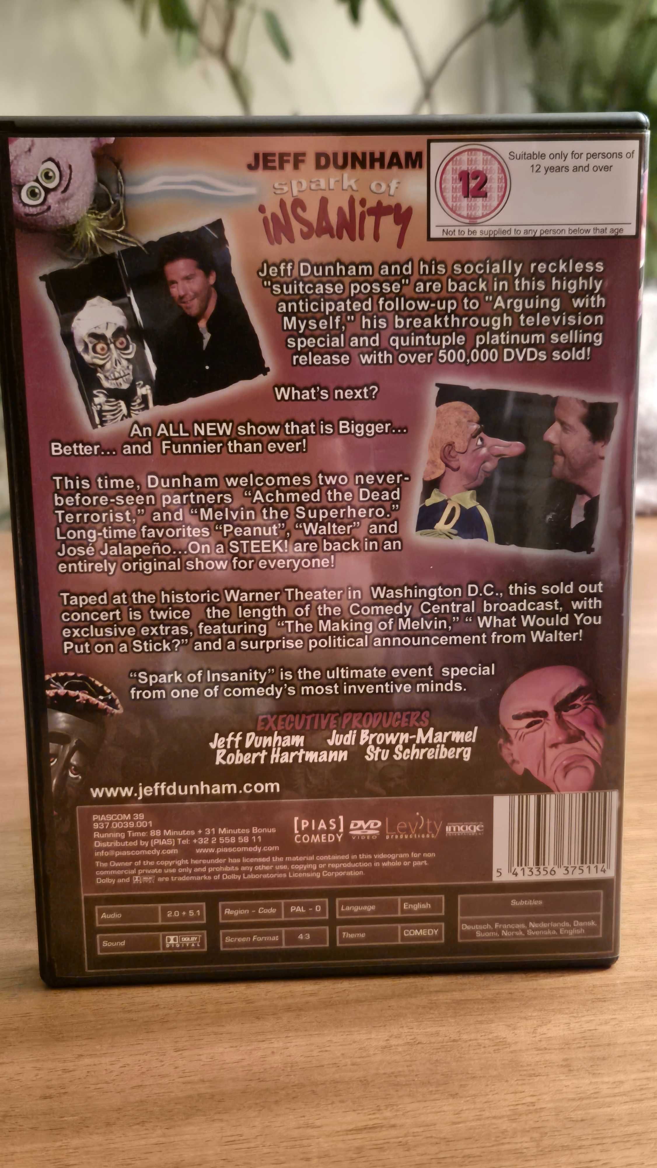 Vendo DVD Humor JEFF DUNHAM "Spark of Insanity" - Edição Inglesa !