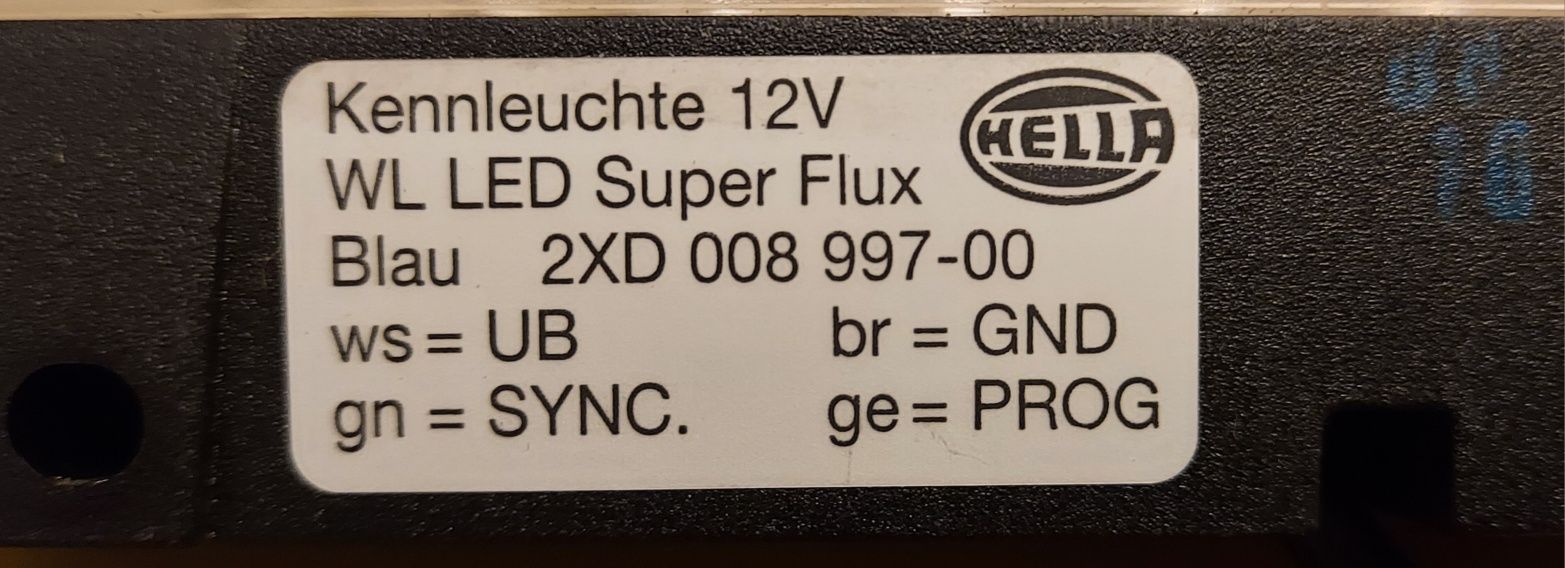 Hella Stroboskop led niebieske lampy w atrape 12 trybów mega moc 2szt