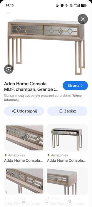 Konsola drewniana + szafka nocna
